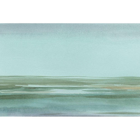 Aqua Reflections II Black Modern Wood Framed Art Print by Harper, Ethan