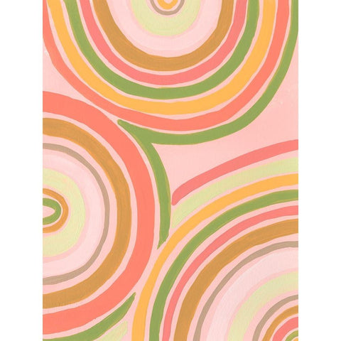 Abstract Rainbow II Gold Ornate Wood Framed Art Print with Double Matting by Moore, Regina