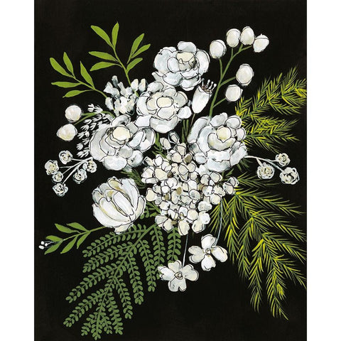 Alabaster Bouquet I Black Modern Wood Framed Art Print by Moore, Regina