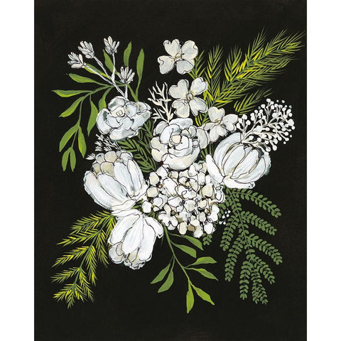 Alabaster Bouquet II Black Modern Wood Framed Art Print with Double Matting by Moore, Regina
