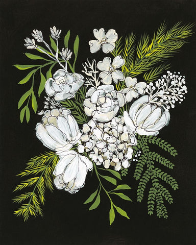 Alabaster Bouquet II White Modern Wood Framed Art Print with Double Matting by Moore, Regina
