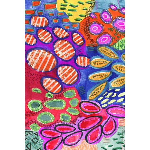 Vibrantly Changing I White Modern Wood Framed Art Print by Moore, Regina