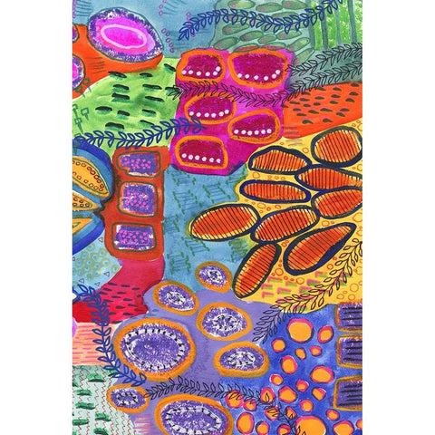 Vibrantly Changing II Gold Ornate Wood Framed Art Print with Double Matting by Moore, Regina