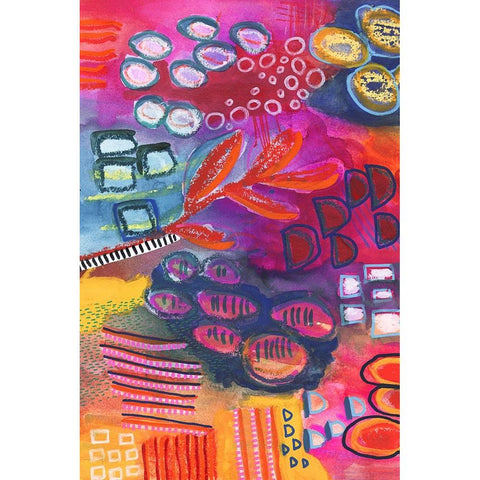 Vivaciously Changing I Black Modern Wood Framed Art Print with Double Matting by Moore, Regina