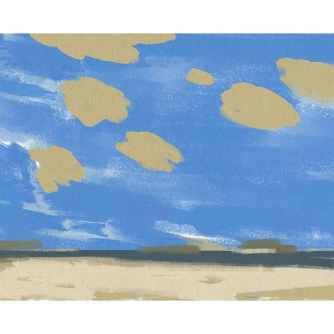 Textured Beachscape I Black Modern Wood Framed Art Print by Green, Jacob