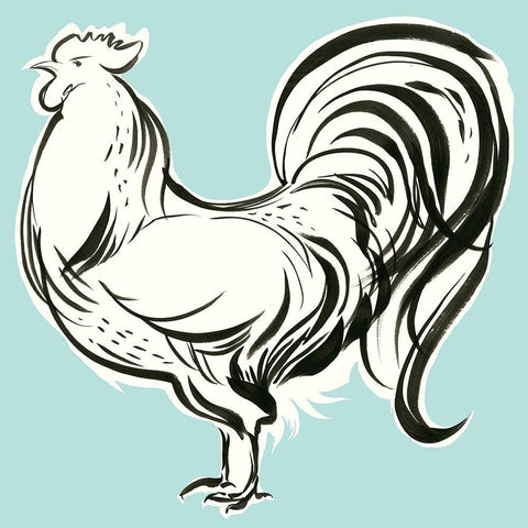 Galliformes II White Modern Wood Framed Art Print by Marr, Laura