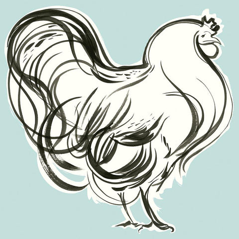 Galliformes IV White Modern Wood Framed Art Print by Marr, Laura