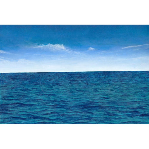 Open Water I Black Modern Wood Framed Art Print with Double Matting by Willett, Michael