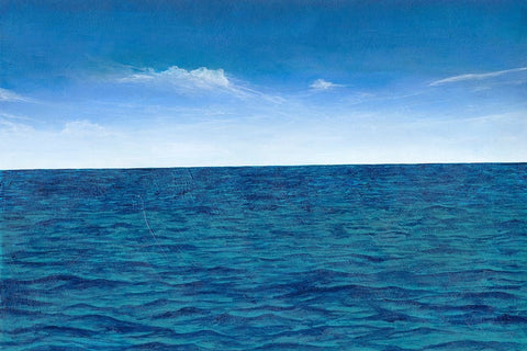 Open Water I White Modern Wood Framed Art Print with Double Matting by Willett, Michael