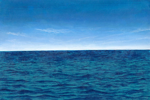 Open Water II White Modern Wood Framed Art Print with Double Matting by Willett, Michael