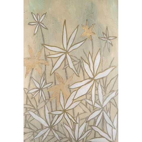Embellished Starburst Bloom I Black Modern Wood Framed Art Print with Double Matting by Lam, Vanna
