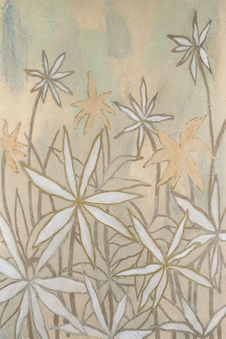Embellished Starburst Bloom II Black Ornate Wood Framed Art Print with Double Matting by Lam, Vanna