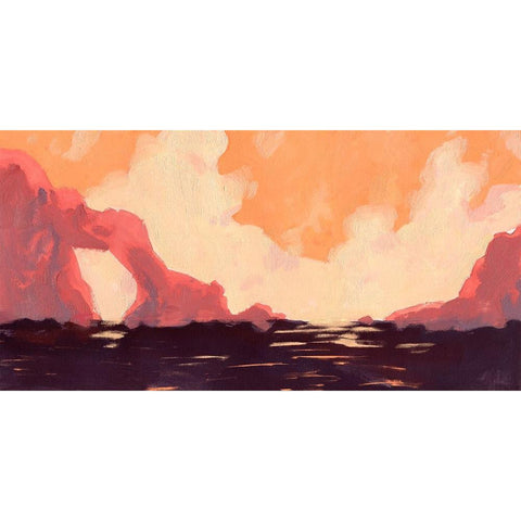Pink Rock Coast I Black Modern Wood Framed Art Print by Green, Jacob