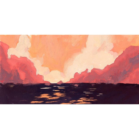 Pink Rock Coast II White Modern Wood Framed Art Print by Green, Jacob