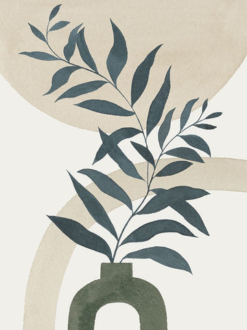 Minimal Vase II White Modern Wood Framed Art Print with Double Matting by Popp, Grace