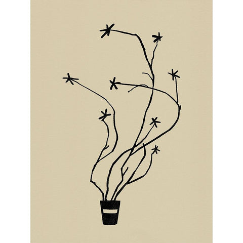 Spring Sprig Vase I White Modern Wood Framed Art Print by Green, Jacob