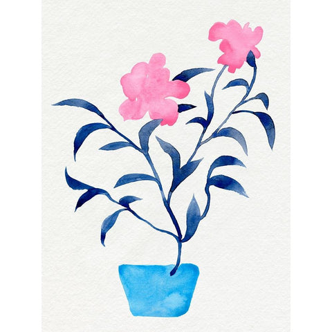 Hot Pink Hibiscus II Black Modern Wood Framed Art Print by Green, Jacob
