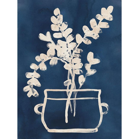 Vessel on Indigo I White Modern Wood Framed Art Print by Vess, June Erica