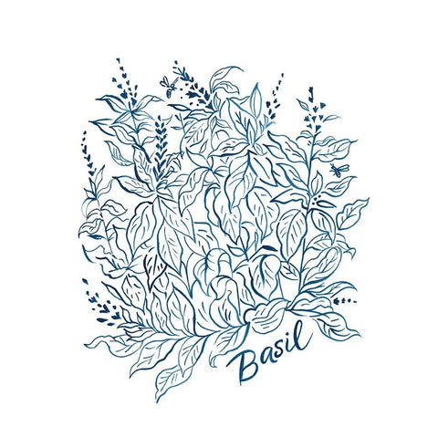 Summer Herb Garden Sketches I Gold Ornate Wood Framed Art Print with Double Matting by Marr, Laura