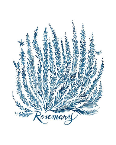 Summer Herb Garden Sketches III Black Ornate Wood Framed Art Print with Double Matting by Marr, Laura