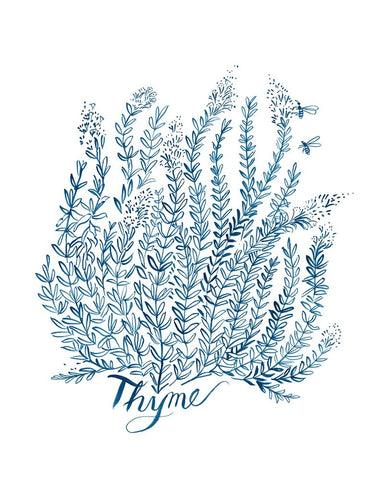 Summer Herb Garden Sketches IV White Modern Wood Framed Art Print with Double Matting by Marr, Laura