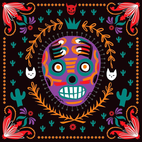 Lucha Libre I Black Modern Wood Framed Art Print with Double Matting by Marr, Laura