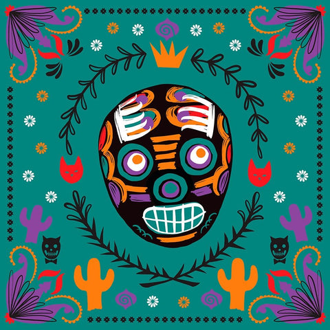 Lucha Libre II Black Ornate Wood Framed Art Print with Double Matting by Marr, Laura