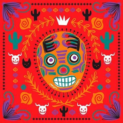 Lucha Libre IV White Modern Wood Framed Art Print by Marr, Laura