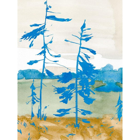 Cerulean Spruce I Black Modern Wood Framed Art Print with Double Matting by Green, Jacob