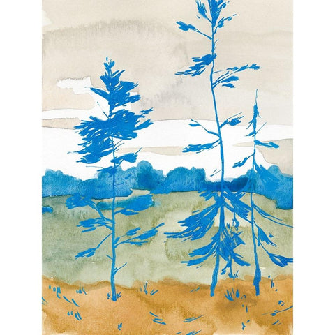 Cerulean Spruce II Gold Ornate Wood Framed Art Print with Double Matting by Green, Jacob