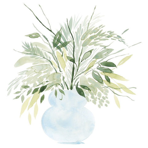 Greenery Bouquet I White Modern Wood Framed Art Print with Double Matting by Popp, Grace