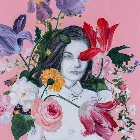 Portraits in Bloom II Gold Ornate Wood Framed Art Print with Double Matting by Iafrate, Sandra