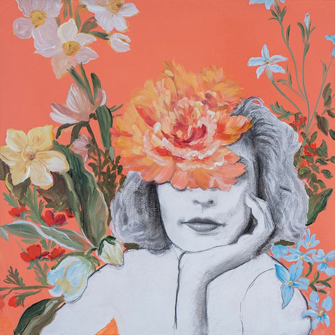 Portraits in Bloom IV Black Ornate Wood Framed Art Print with Double Matting by Iafrate, Sandra