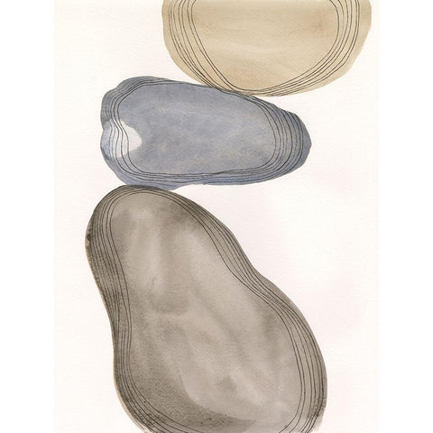 River Rocks Contour II Black Modern Wood Framed Art Print by Marr, Laura