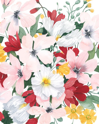 Spring Bliss II White Modern Wood Framed Art Print with Double Matting by Popp, Grace