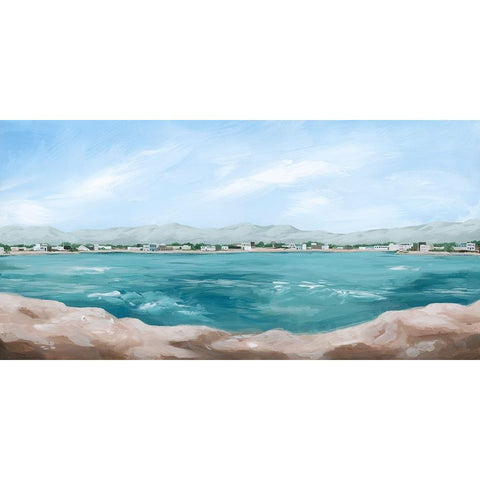 Turquoise Isle III White Modern Wood Framed Art Print by Popp, Grace