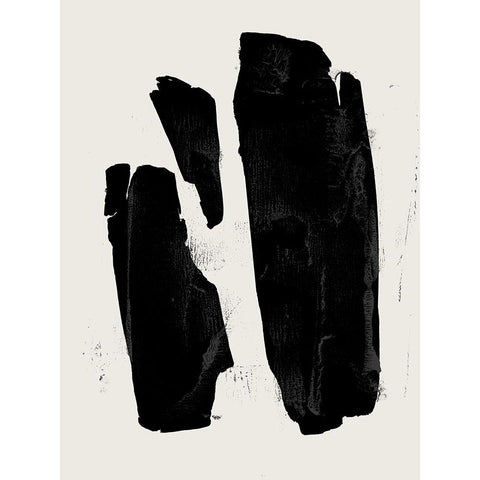 Triple Block Print II Black Modern Wood Framed Art Print by Green, Jacob