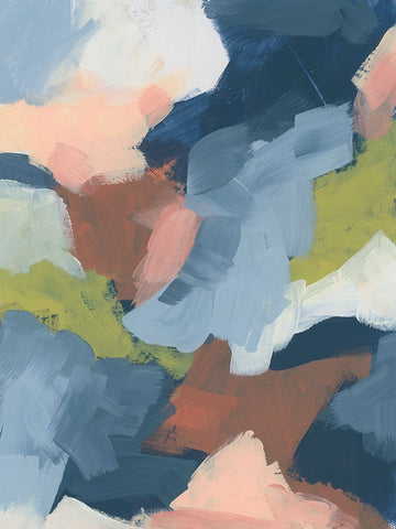 Soft Indigo Atmosphere II Black Ornate Wood Framed Art Print with Double Matting by Vess, June Erica