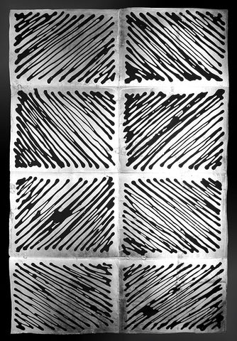Galvanize I White Modern Wood Framed Art Print with Double Matting by Lam, Vanna