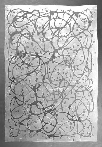 Graffiti in Silver  I White Modern Wood Framed Art Print with Double Matting by Lam, Vanna