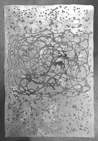 Graffiti in Silver  II Black Ornate Wood Framed Art Print with Double Matting by Lam, Vanna