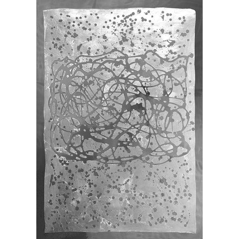 Graffiti in Silver  II Black Modern Wood Framed Art Print by Lam, Vanna