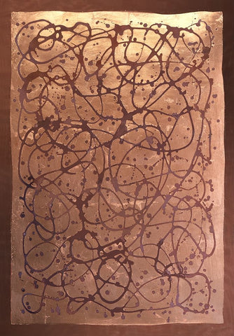 Graffiti in Copper I Black Ornate Wood Framed Art Print with Double Matting by Lam, Vanna