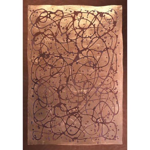 Graffiti in Copper I Black Modern Wood Framed Art Print by Lam, Vanna