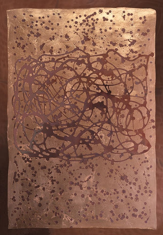 Graffiti in Copper II Black Ornate Wood Framed Art Print with Double Matting by Lam, Vanna