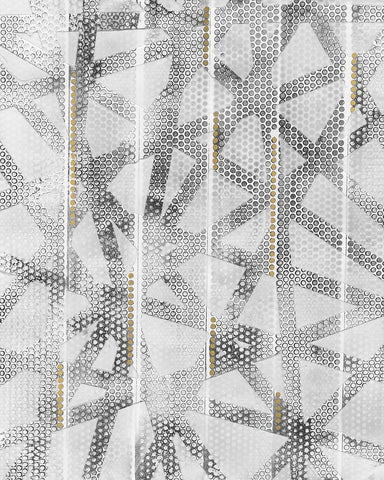 Stippled I White Modern Wood Framed Art Print with Double Matting by Lam, Vanna