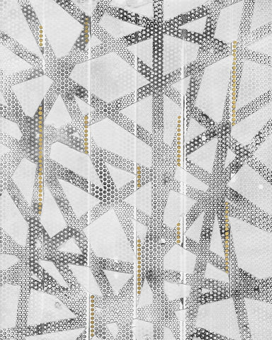 Stippled II White Modern Wood Framed Art Print with Double Matting by Lam, Vanna