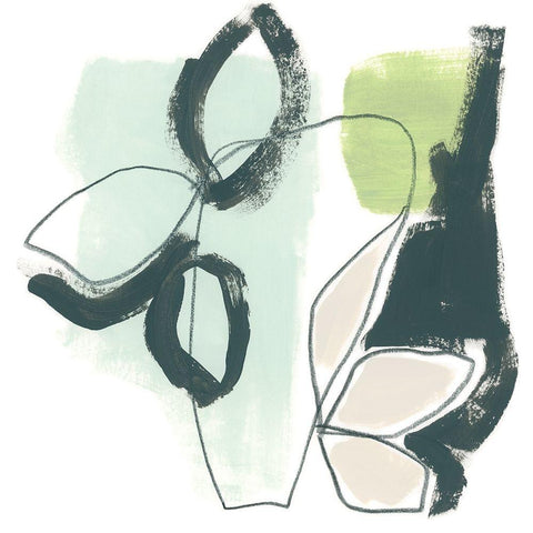 Loop Gesture VIII Black Modern Wood Framed Art Print with Double Matting by Vess, June Erica