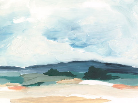 Pastel Vista II White Modern Wood Framed Art Print with Double Matting by Harper, Ethan