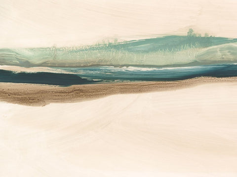 Layered Horizon II White Modern Wood Framed Art Print with Double Matting by Harper, Ethan